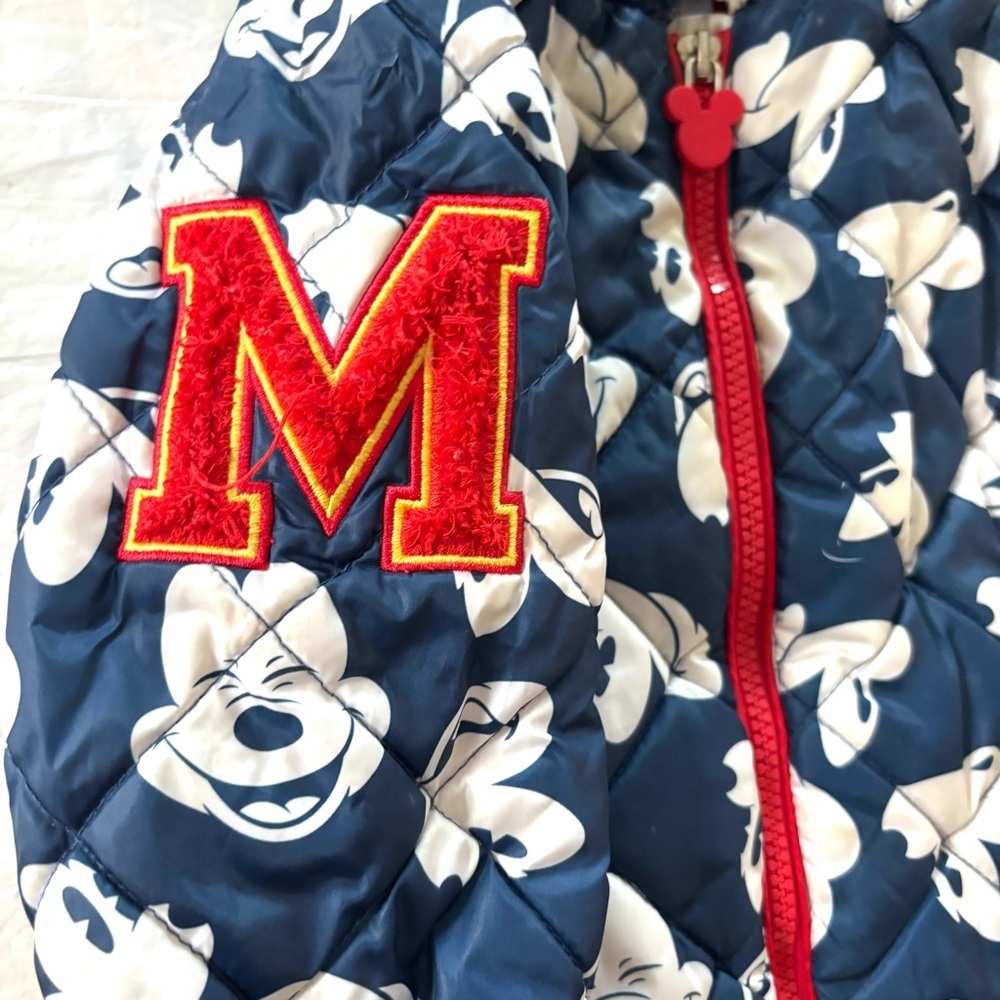 Disney Mickey Mouse Puffer Jacket Navy White sees SZ 3T NWOT - Picture 6 of 15